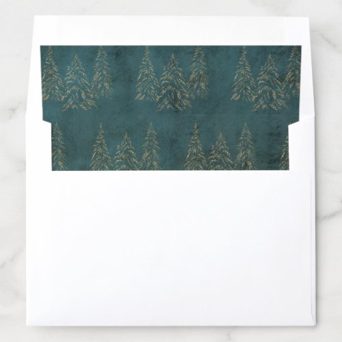 Modern Gold Geometric Pattern Christmas Tree Envelope Liner