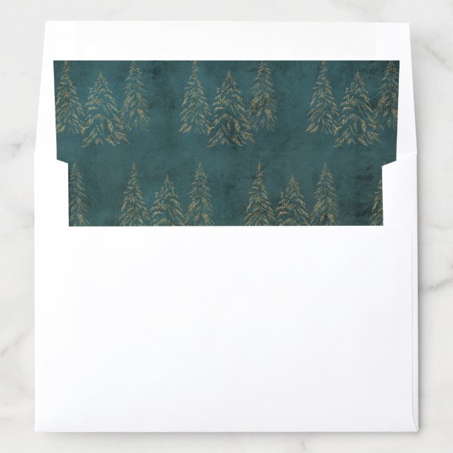 Modern Gold Geometric Pattern Christmas Tree Envelope Liner (In Envelope)