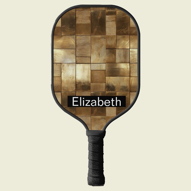 Modern Gold Geometric Personalized Pickleball Paddle (Creator Uploaded)