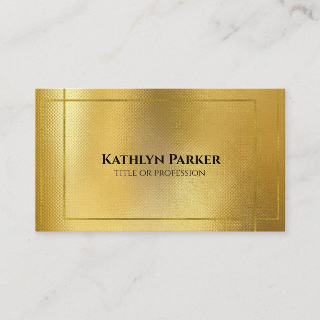 Modern Gold Geometric QR Code Professional  Business Card (Front)