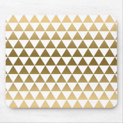 Modern Gold Geometric Triangles Pattern Mouse Pad