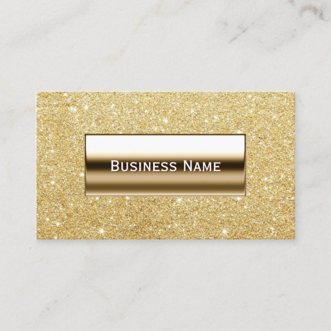 Modern Gold Glitter Background Business Card (Front)