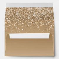 Modern Blush Pink Faux Gold Glitter Return Address Envelope