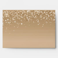 Modern Blush Pink Faux Gold Glitter Return Address Envelope