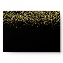 Modern Gold Glitter Black Elegant 5x7 Envelope Modern Gold Glitter Black Elegant 5x7 Envelope