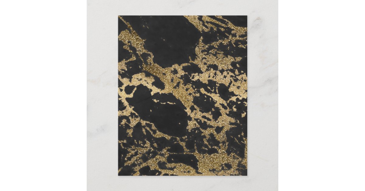 Modern Gold Glitter Black Marble Flyer | Zazzle