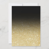 Modern gold glitter black ombre photo Sweet 16 Invitation (Back)