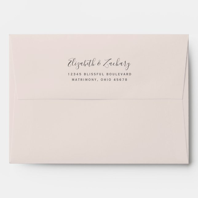 Modern Gold Glitter Blush Pink Wedding Envelope (Back (Top Flap))