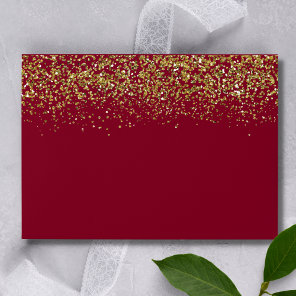 Modern Gold Glitter Burgundy Elegant 5x7 Envelope