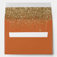 Trendy Faux Glitter Rose Gold Elegant 5x7 Envelope, Zazzle in 2023