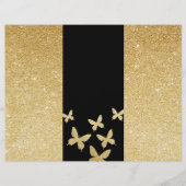 Modern Gold Glitter Butterflies Trifold Brochure (Front)