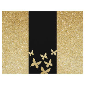 Modern Gold Glitter Butterflies Trifold Brochure