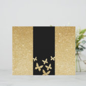 Modern Gold Glitter Butterflies Trifold Brochure (Standing Front)
