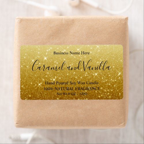 Modern  Gold Glitter Candles Label