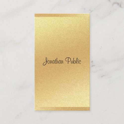 Modern Gold Glitter Chic Hand Script Professional Business Card