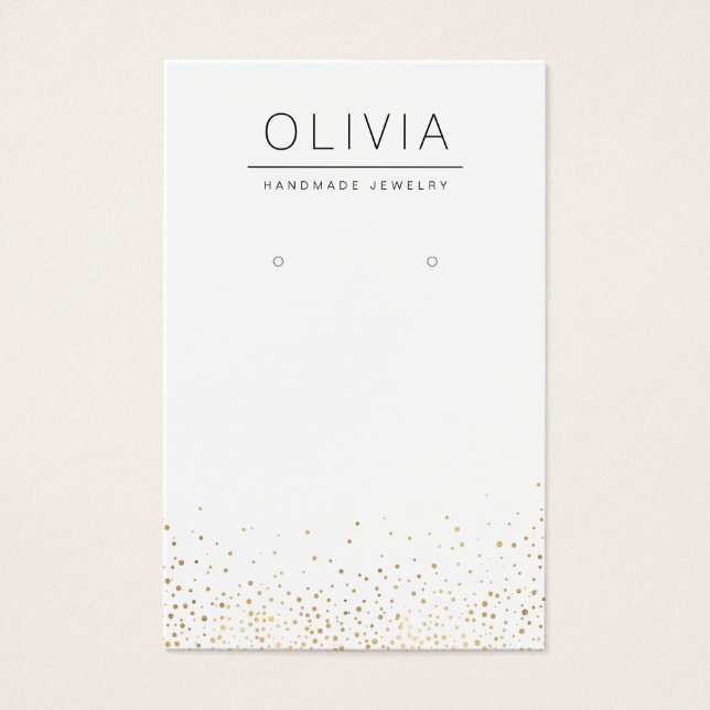 Modern gold glitter custom jewelry earring display (Front)