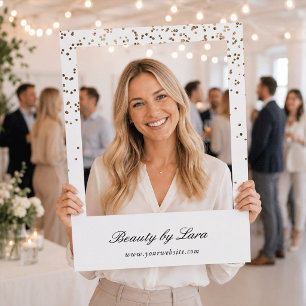 Modern Gold Glitter Effect Feminine Brand Selfie Frame