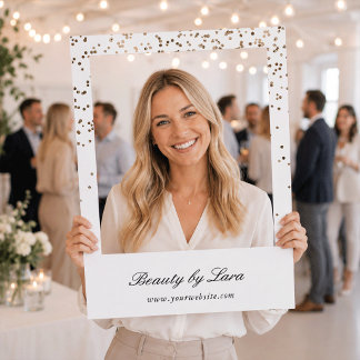 Modern Gold Glitter Effect Feminine Brand Selfie Frame