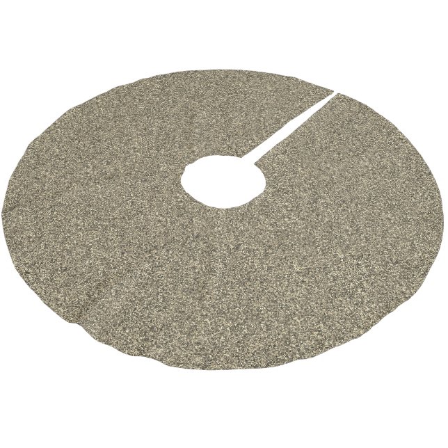 Modern Gold Glitter Elegant Metallic Christmas  Brushed Polyester Tree Skirt (Angled)