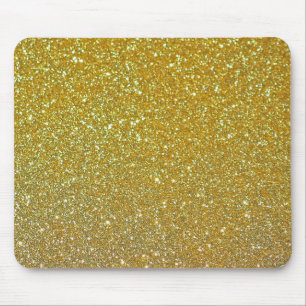Modern Gold Glitter Faux Foil Sparkles Mouse Pad