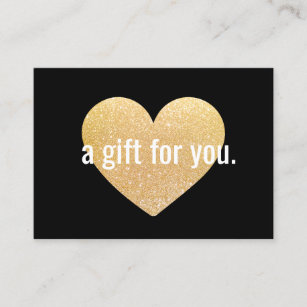Modern Gold Glitter Heart Gift Certificate