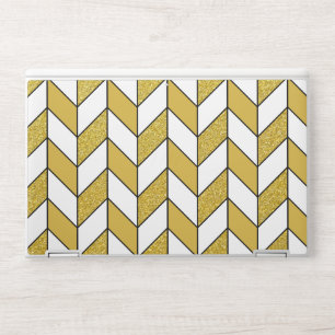 Modern Gold Glitter Herringbone Chevron HP Laptop Skin