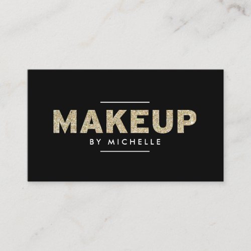 Modern Gold Glitter II Makeup Artist Double-Sided Standard Business Cards (Pack Of 100)