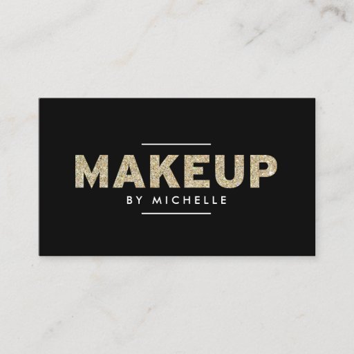 Customizable Modern Gold Glitter II Makeup Artist Double-Sided Standard Business Cards (Pack Of 100)