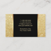 Modern Gold Glitter Lips Makeup Artist Business Card (Back)