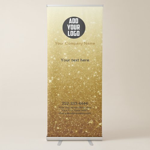 Modern   Gold Glitter logo business  Retractable Banner