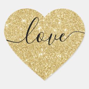 Modern Gold Glitter Love Script Wedding Seal