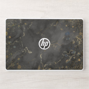 Modern gold glitter marble HP laptop skin