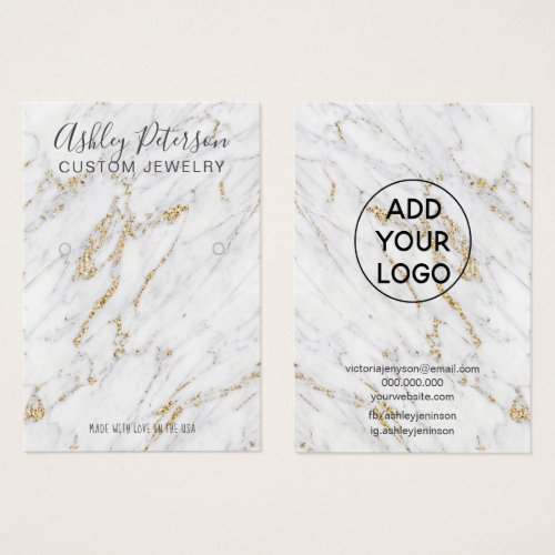 Modern gold glitter marble luxury earring display