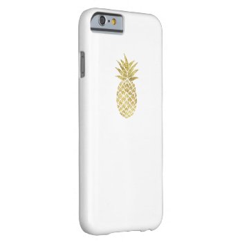 Modern Gold Glitter Pineapple Logo Classy White Barely There Iphone 6 Case by caseplus at Zazzle