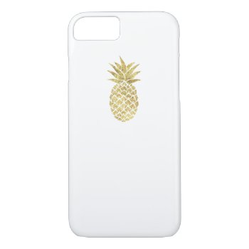 Modern Gold Glitter Pineapple Logo Classy White Iphone 8/7 Case by caseplus at Zazzle