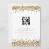 Modern Gold Glitter QR Code Wedding Invitation | Zazzle