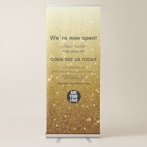 Modern  Gold Glitter Retractable Banner