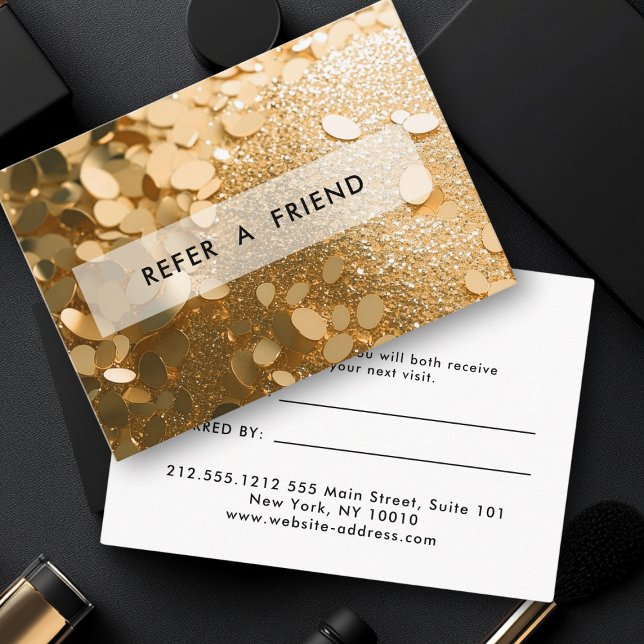 Modern Gold Glitter Salon Discount Card (Modern Gold Glitter Salon Discount Card)