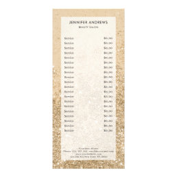 Modern Gold Glitter Salon Price List  Rack Card