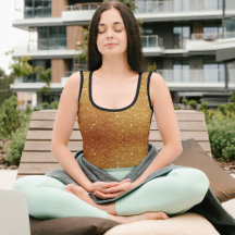 Modern Gold Glitter Sparkle Women’s Tank Top