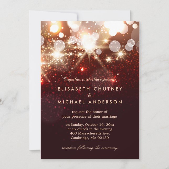 Modern Gold Glitter Sparkles Elegant Wedding Invitation (Front)