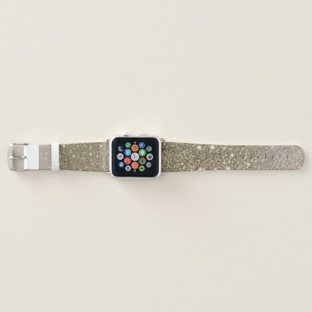 Modern Gold Glitter Sparkles Gift Apple Watch Band (Front)