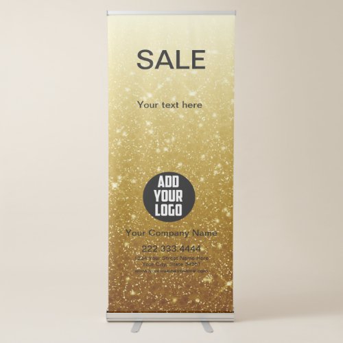 Modern  Gold Glitter trade show logo business   Retractable Banner