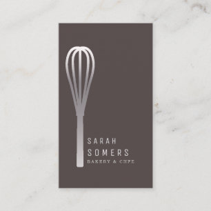 Modern Gold Glitter Whisk Bakery Business Card