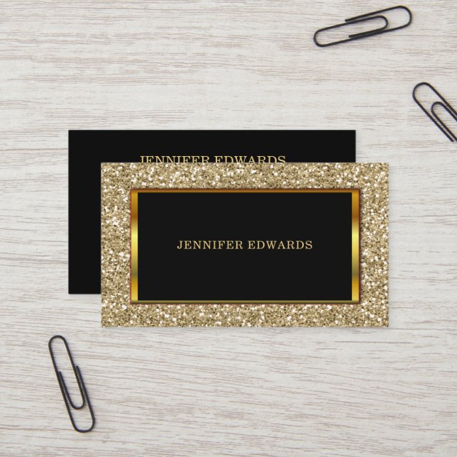 Modern Gold golden Glitter stylish professional Business Card (Front/Back In Situ)