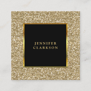 Modern Gold golden Glitter stylish professional Square Business Card