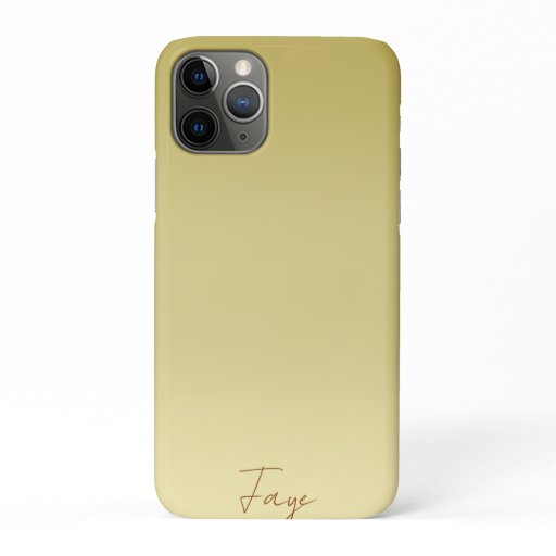 Modern gold gradient Luxury typography name iPhone 11 Pro Case