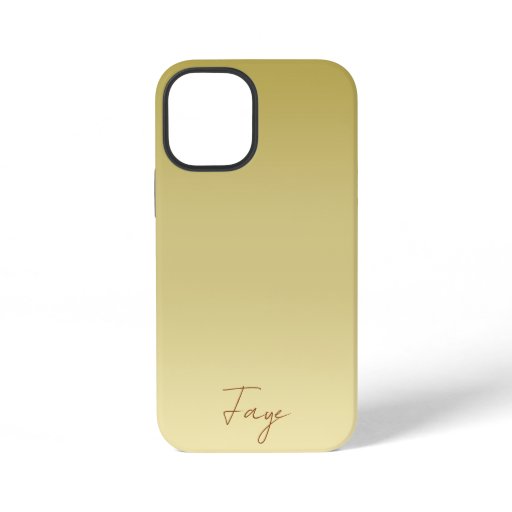 Modern gold gradient Luxury typography name iPhone 12 Mini Case