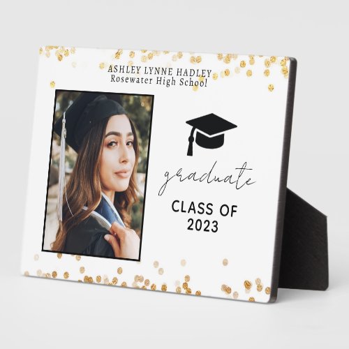 Modern Gold Graduate Photo Keepsake Plaque