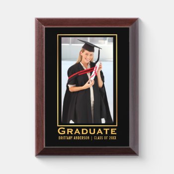 Modern Gold Graduation Photo Award Plaque by HappyMemoriesPaperCo at Zazzle